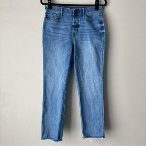 Adaptive Hook and Loop Fly High Rise Straight Jeans Raw Hem‎ Women’s 4